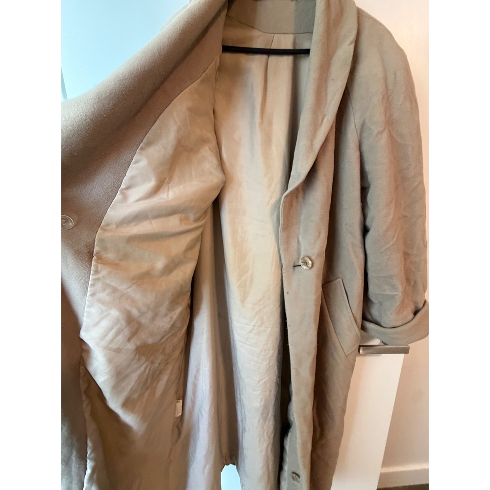 Tristan & Iseut Vintage Wool Blend Maxi Coat Camel Shawl Collar Large 28818 - Picture 6 of 6